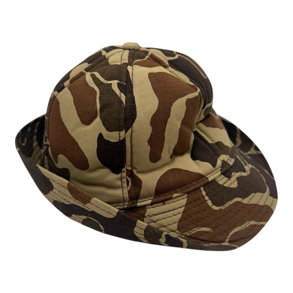 Vintage Youngan Duck Camo Jones Style‎ Bucket Hat Cap Sz S Brown Hunting Outdoor
